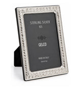 Gelco Italian 925 Sterling Silver & Wood Woven Picture Frame