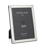 Gelco Italian 925 Sterling Silver Handmade Floral Chased Corner Picture Frame (4x6)