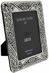 Italian 925 Sterling Silver Handmade Embossed Floral Woven Picture Frame