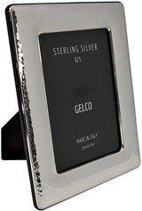 Italian 925 Sterling Silver Handmade Glossy Hammered Picture Frame (5x7)