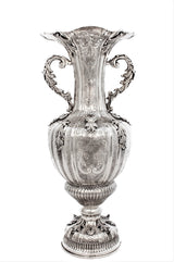 FINE 925 STERLING SILVER HANDCRAFTED ORNATE FLOWER VASE WITH HANDLES