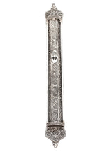 925 STERLING SILVER HANDCRAFTED INTRICATE FILIGREE MEZUZAH WITH CROWN