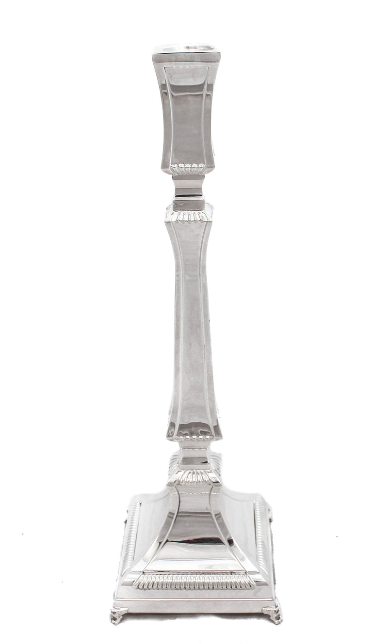 FINE 925 STERLING SILVER HANDMADE CHASED SLEEK SIMPLE CANDLESTICKS