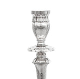 FINE 925 STERLING SILVER HANDCRAFTED DIAMOND CUT ROUND CANDLESTICKS
