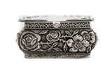 FINE ITALIAN 925 STERLING SILVER HANDMADE FLORAL ORNATE CHASED SNUFF SPICE BOX