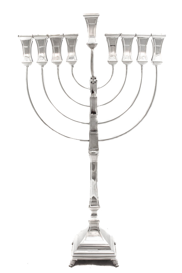 925 STERLING SILVER CHASED PLAIN SIMPLE DESIGN CHANUKAH MENORAH