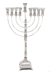925 STERLING SILVER CHASED LEAF DESIGN CHANUKAH MENORAH