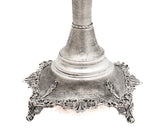 925 STERLING SILVER HANDMADE CHASED FLORAL APPLIQUE CANDLESTICKS
