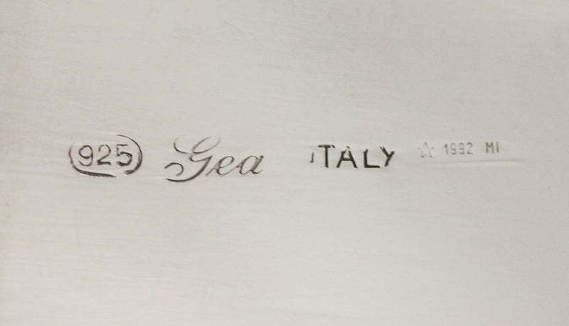 ITALIAN 925 STERLING SILVER & CRYSTAL HANDMADE ROSES DOUBLE SALT HOLDER