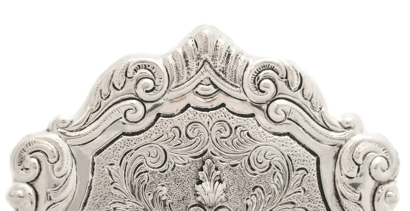 FINE 925 STERLING SILVER CHASED LEAF APPLIQUE & DESIGNED NAPKIN HOLDER