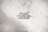 FINE 925 STERLING SILVER CHASED SWIRL LEAF APPLIQUE DESIGN WASH CUP & BOWL
