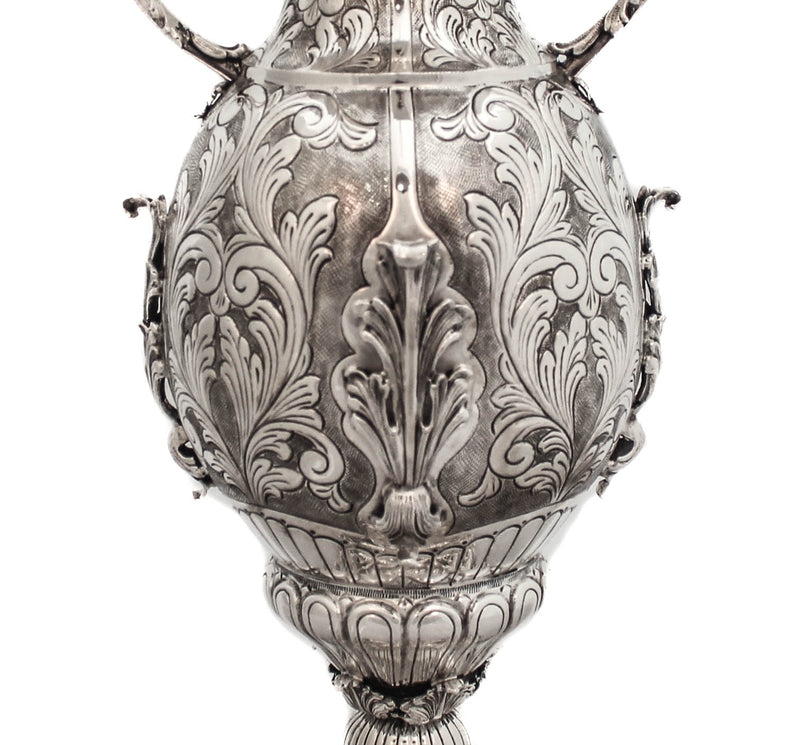 FINE 925 STERLING SILVER HANDMADE ORNATE FLOWER VASE WITH HANDLE