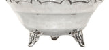 FINE 925 STERLING SILVER HANDMADE DETAILED CHASED LEAF DESIGNED ROUND DISH