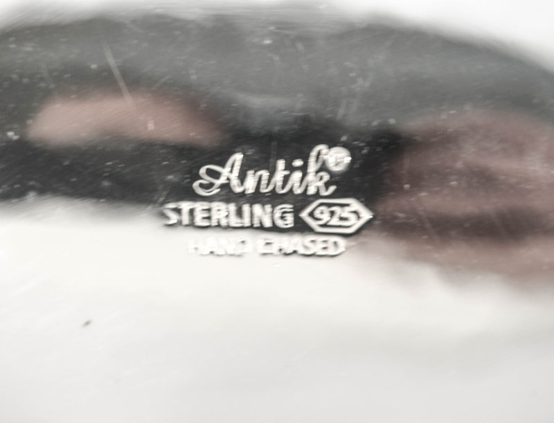 FINE 925 STERLING SILVER HANDMADE FLUTED ORNATE LEAF APPLIQUE ESROG JEWELRY BOX