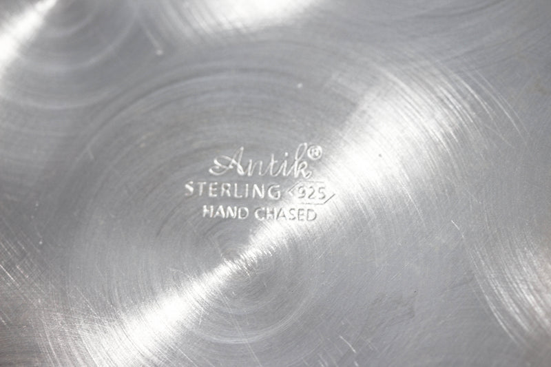925 STERLING SILVER HANDMADE FLORAL LEAF APPLIQUE CHASED MATTE & SHINY ESROG BOX