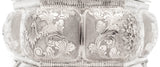 ITALIAN 925 STERLING SILVER HANDMADE FLORAL SWIRL ORNATE MATTE HEXAGON ESROG BOX