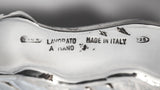ITALIAN 925 STERLING SILVER HANDMADE CHASED LEAF SWIRL ORNATE RECTANGLE TRAY
