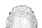 ANTIQUE 925 STERLING SILVER HANDMADE CHASED CUT OUT FLORAL OVAL SERVING DISH