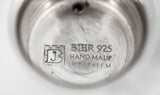 BIER 925 STERLING SILVER & SCARLET COLOR HANDMADE CUT OUT FLORAL CANDLESTICKS