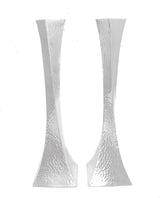 FINE 925 STERLING SILVER HANDMADE MODERN HAMMERED SLEEK SQUARE CANDLESTICKS