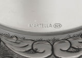 925 STERLING SILVER HAND CHASED FLORAL APPLIQUE SWIRL ORNATE CUP & TRAY