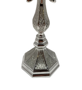 925 STERLING SILVER HANDMADE MODERN DIAMOND CUT SHINY SLEEK CHANUKAH MENORAH