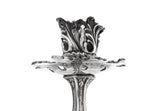 ITALIAN SMALL 925 STERLING SILVER HANDMADE HEAVY ORNATE LEAF SHELL CANDLESTICKS