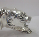 SMALL ITALIAN SILVER PLATED HAND WROUGHT FIERCE DETAILED PANTHER FIGURINE