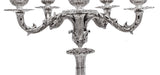 ITALIAN 925 STERLING SILVER HANDCRAFTED ORNATE SQUARE BASE SIX LIGHT CANDELABRA