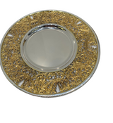 ITALIAN 925 STERLING SILVER & GILDED HANDMADE ELEGANT OPEN FILIGREE CUP & TRAY