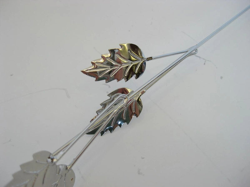 ITALIAN SILVER PLATED & PORCELAIN WHITE SILVER TIP LONG STEM DAISY