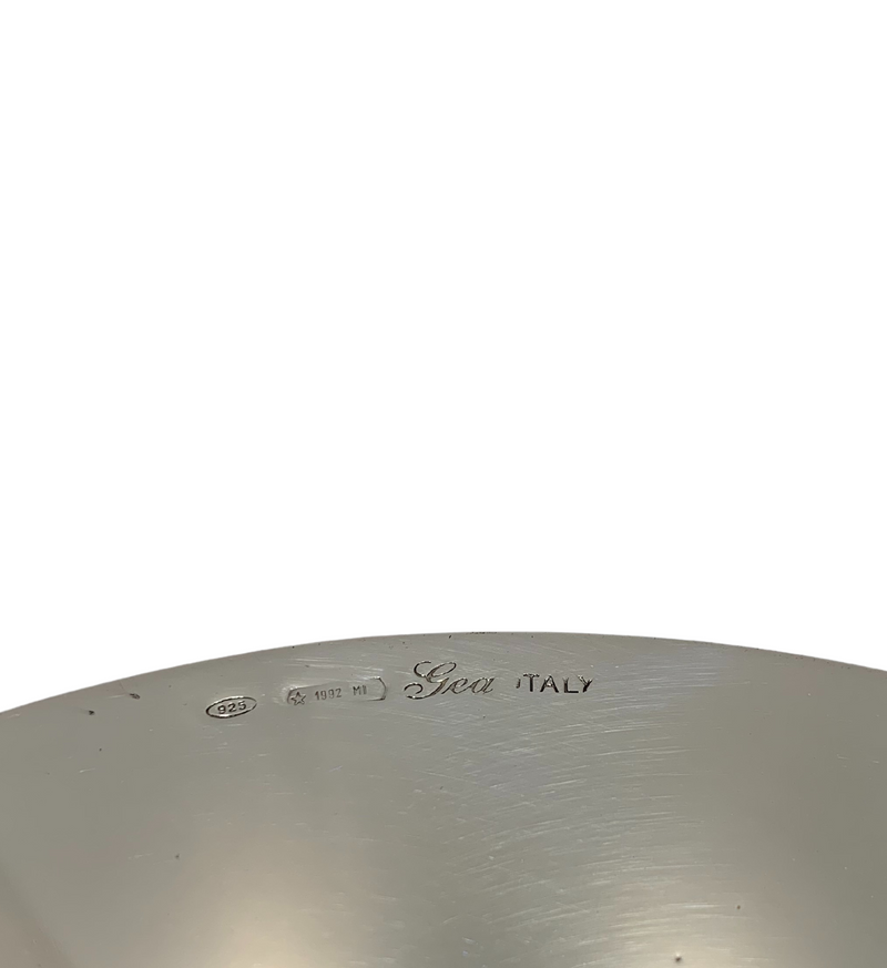 ITALIAN 925 STERLING SILVER & GILDED HANDMADE ELEGANT FLORAL ORNATE CUP & TRAY