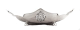 FINE 925 STERLING SILVER HANDCRAFTED OPEN FILIGREE LEAF SHINY SLEEK BOWL DISH