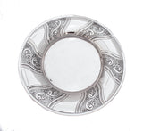 925 STERLING SILVER HANDMADE MODERN MATTE & SHINY SWIRL CHASED WAVE CUP & TRAY