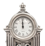 FINE ITALIAN SILVER PLATED SWIRL CHASED ORNATE TABLE CLOCK