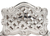 925 STERLING SILVER HANDCRAFTED GLOSSY CHIC FLORAL PIERCED PATTERN NAPKIN HOLDER