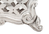925 STERLING SILVER HANDCRAFTED GLOSSY CHIC FLORAL PIERCED PATTERN NAPKIN HOLDER