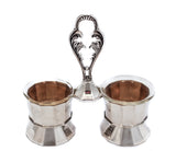 925 STERLING SILVER SLEEK MODERN SIMPLE DOUBLE SALT HOLDER