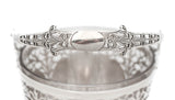 ANTIQUE 925 STERLING SILVER HANDMADE ORNATE WOVEN ICE BUCKET WITH HANDLE