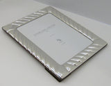ITALIAN 925 STERLING SILVER HANDMADE GLOSSY MODERN FLUTED 7 X 9 PICTURE FRAME