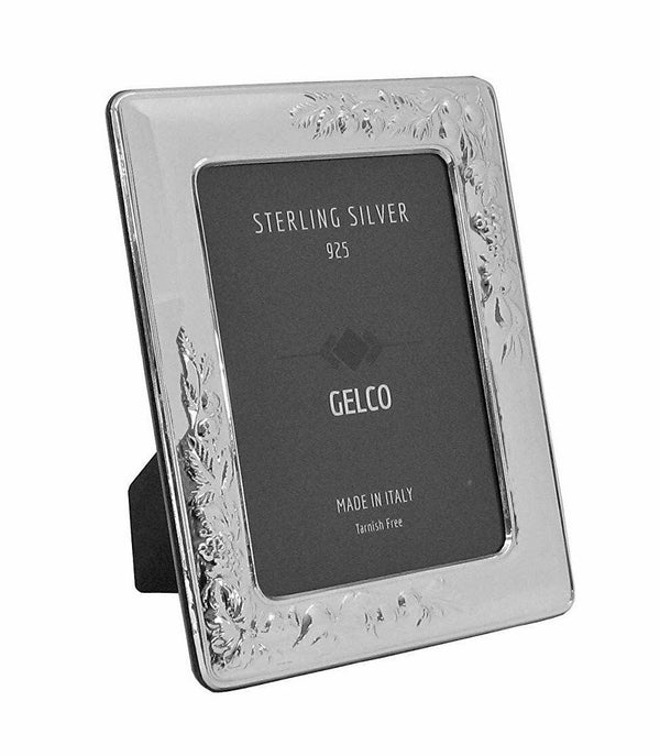 Fine Italian 925 Sterling Silver Handmade Glossy Foliage Picture Frame
