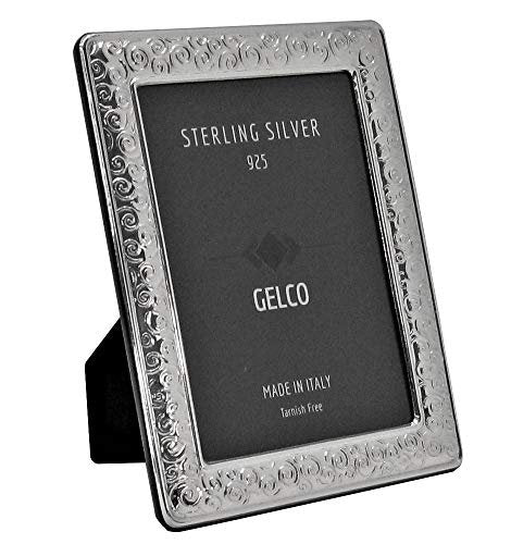 Italian 925 Sterling Silver Handmade Glossy Swirl Picture Frame