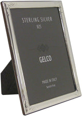 Gelco Italian 925 Sterling Silver Picture Frame with Scroll Embossed Corners (5x7)