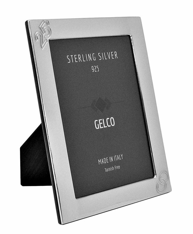 Fine Gelco Italian 925 Sterling Silver 25th Anniversary Picture Frame