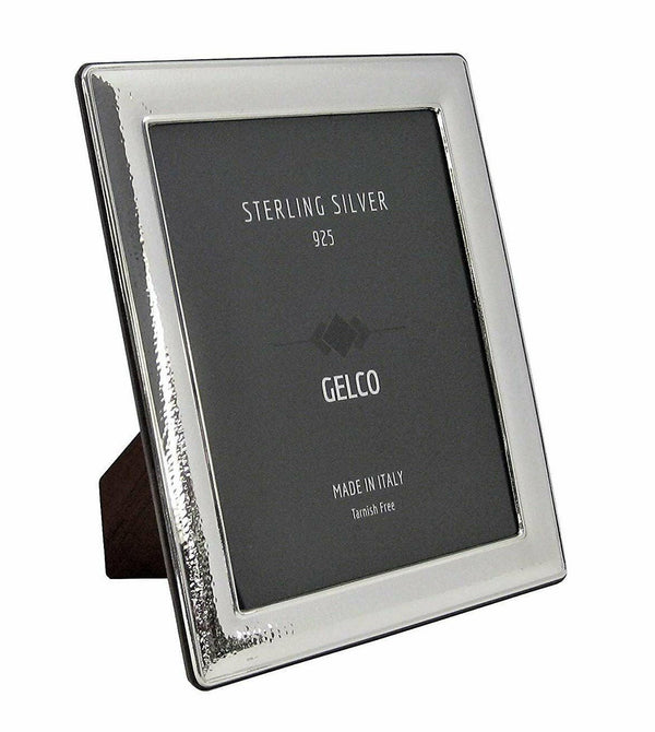 Italian 925 Sterling Silver Handmade Glossy Hammered Picture Frame