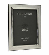 Italian 925 Sterling Silver & Wooden Glossy Classic Border Picture Frame (4x6)