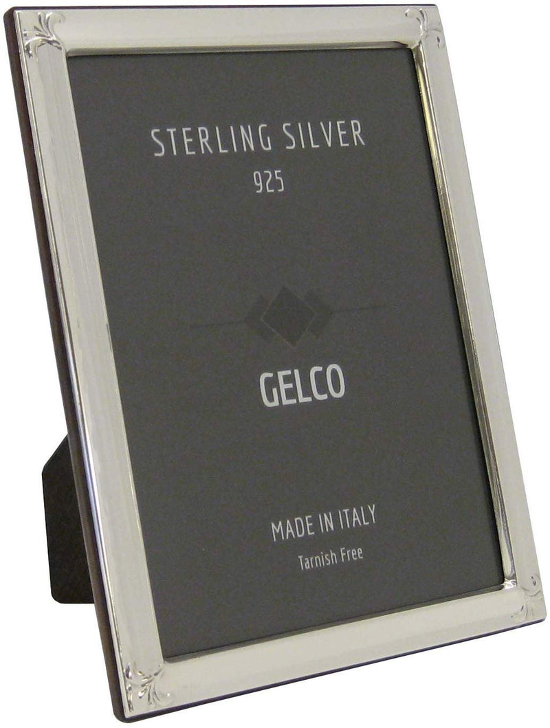 Gelco Italian 925 Sterling Silver Picture Frame with Floral Chased Corners (5X7)